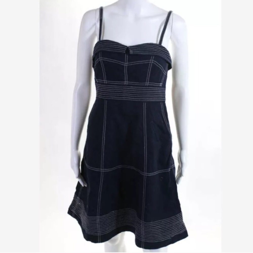 Anthropologie Meave Navy Sailor Dress sz 0 small